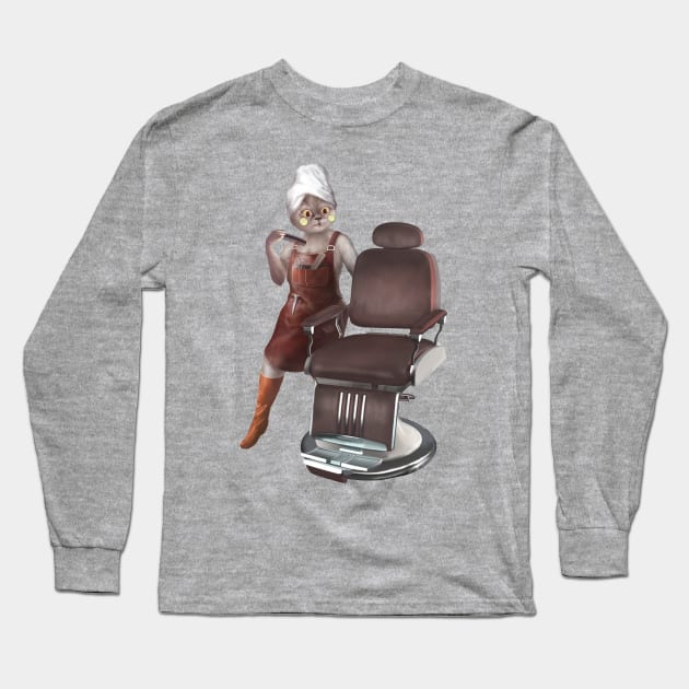 Barber Shop Long Sleeve T-Shirt by zkozkohi